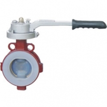 Wafer type full PTFE lined butterfly valve